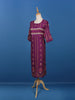 Dark Purple Floral Printed Semi Silk Kurti - Diadem