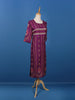 Dark Purple Floral Printed Semi Silk Kurti - Diadem