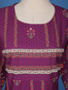 Dark Purple Floral Printed Semi Silk Kurti - Diadem