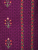 Dark Purple Floral Printed Semi Silk Kurti - Diadem
