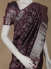 Dark Purple Floral Woven Pure Kanchipuram Silk Saree - Diadem