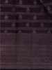 Dark Purple Floral Woven Pure Kanchipuram Silk Saree - Diadem