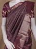 Dark Purple Floral and Peacock Woven Pure Kanchipuram Silk Saree - Diadem