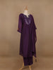 Dark Purple Mirror Worked Cotton Salwar Suit - Diadem