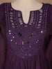 Dark Purple Mirror Worked Cotton Salwar Suit - Diadem