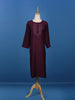 Dark Red Floral Designed Cotton Kurti - Diadem
