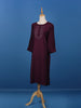 Dark Red Floral Designed Cotton Kurti - Diadem