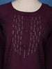 Dark Red Floral Designed Cotton Kurti - Diadem