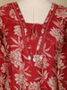 Dark Red Floral Designed Cotton Salwar Suit - Diadem