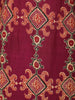 Dark Red Floral Designed Cotton Straight Cut Salwar Suit - Diadem