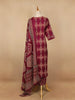 Dark Red Floral Designed Cotton Straight Cut Salwar Suit - Diadem