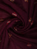 Dark Red Floral Designed Raw Silk Saree - Diadem