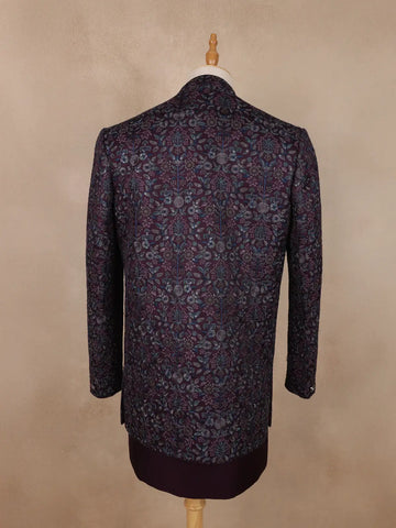 Dark Red Floral Designed Sherwani Suit for Reception - Diadem