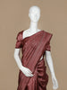 Dark Red Floral Woven Pure Kanchipuram Silk Saree - Diadem