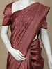 Dark Red Floral Woven Pure Kanchipuram Silk Saree - Diadem