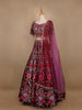 Dark Red Georgette Floral Designed Bridal Lehenga - Diadem