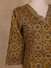 Dark Yellow Floral Designed Cotton Salwar Suit - Diadem