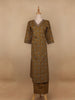 Dark Yellow Floral Designed Cotton Salwar Suit - Diadem