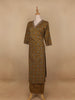 Dark Yellow Floral Designed Cotton Salwar Suit - Diadem