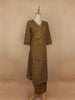 Dark Yellow Floral Designed Cotton Salwar Suit - Diadem