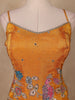 Dark Yellow Floral Embroidery Organza Palazzo Salwar Suit - Diadem