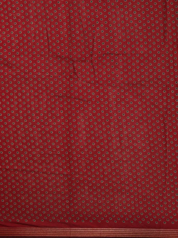 Deep Blue Solid Design Floral Motif Border Cotton Saree - Diadem