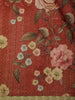 Deep Coral Floral Printed Tussar Silk Saree - Diadem