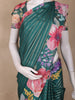 Deep Green Striped Design Semi Tussar Silk Saree