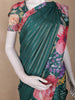 Deep Green Striped Design Semi Tussar Silk Saree