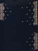 Deep Navy Blue Floral Embroidered Sequence Design Satin Saree - Diadem