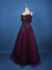 Deep Plum Purple Sequins And Beads Embellished Net Gown - Diadem