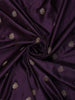 Deep Purple Floral Butta Woven Banarasi Silk Saree - Diadem