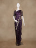 Deep Purple Floral Butta Woven Banarasi Silk Saree - Diadem