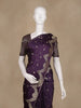 Deep Purple Floral Butta Woven Banarasi Silk Saree - Diadem