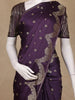 Deep Purple Floral Butta Woven Banarasi Silk Saree - Diadem