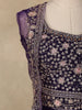 Deep Purple Floral Design Georgette Palazzo Salwar Suit - Diadem