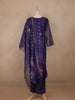 Deep Purple Floral Design Organza Salwar Suit - Diadem