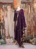 Deep Purple Floral Embroidered Tussar Palazzo Suit