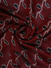 Deep Red Leaf Printed Chiffon Saree - Diadem