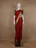 Deep Red Paisley Design Banarasi Silk Saree - Diadem
