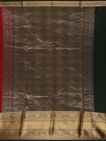 Deep Red Paisley Design Banarasi Silk Saree - Diadem