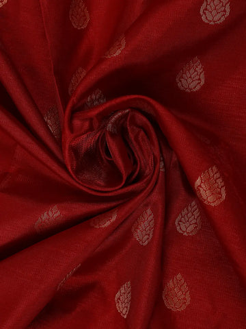 Deep Red Paisley Design Banarasi Silk Saree - Diadem