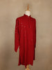 Deep Red Thread Embroidered Sequin Work Cotton Kurta for Men - Diadem
