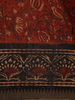 Deep Rust Red Floral Printed Cotton Saree - Diadem
