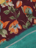 Deep Maroon Floral Prints Fancy Georgette Saree - Diadem