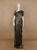 Deep Teal Green Floral Designed Chanderi Cotton Saree - Diadem