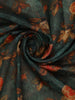 Deep Teal Green Floral Designed Chanderi Cotton Saree - Diadem