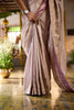 Onion Pink Leaf Woven Design Banarasi Silk Saree - Diadem