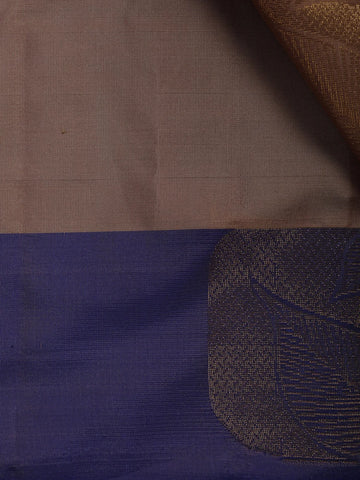 Dusty Peach Leaf Design Zari Woven Soft Silk Saree - Diadem