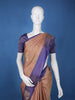 Dusty Peach Leaf Design Zari Woven Soft Silk Saree - Diadem